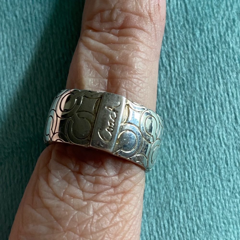 Coach Silvertone Ring Size 7